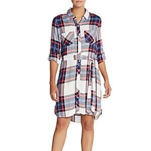 BeachLunchLounge Simone Dress Red Black Plaid Size S